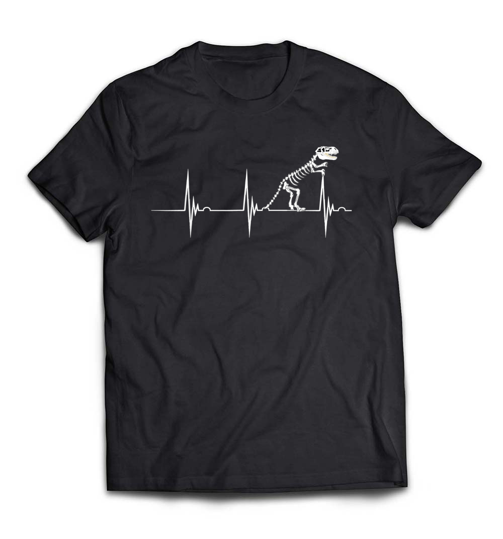 Fossil Hunting Heartbeat Dino Skull EKG T-Rex Hunter T-Shirt: Celebrate Your Passion for Paleontology